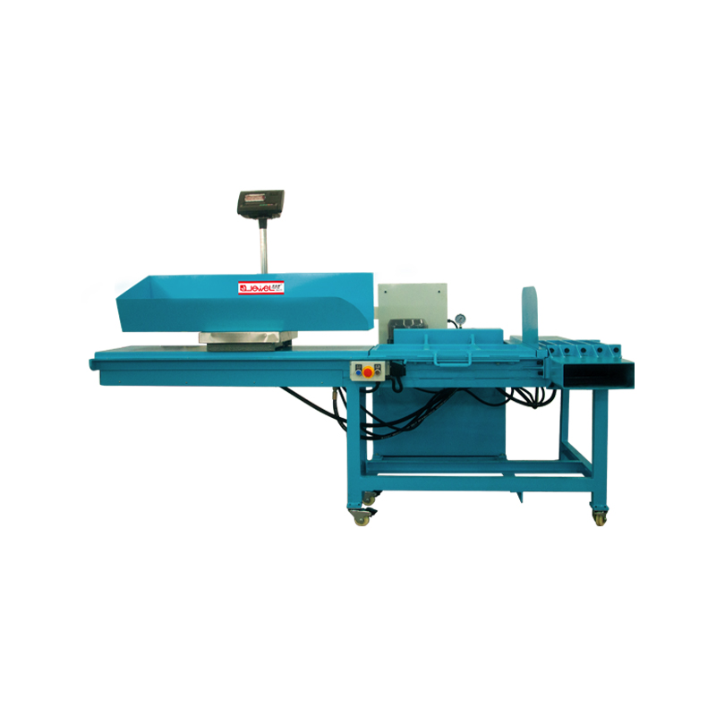 Horizontale stof/vezel compressiezakmachine met vast gewicht